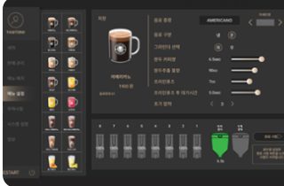 티타임 A1의 레시피 세팅 화면